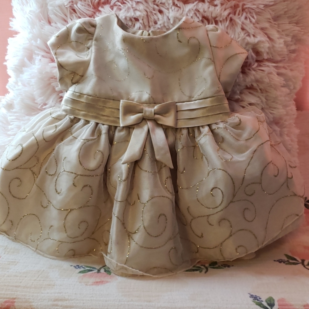 Baby Girl dress Gold Sparkle 6mon Holiday